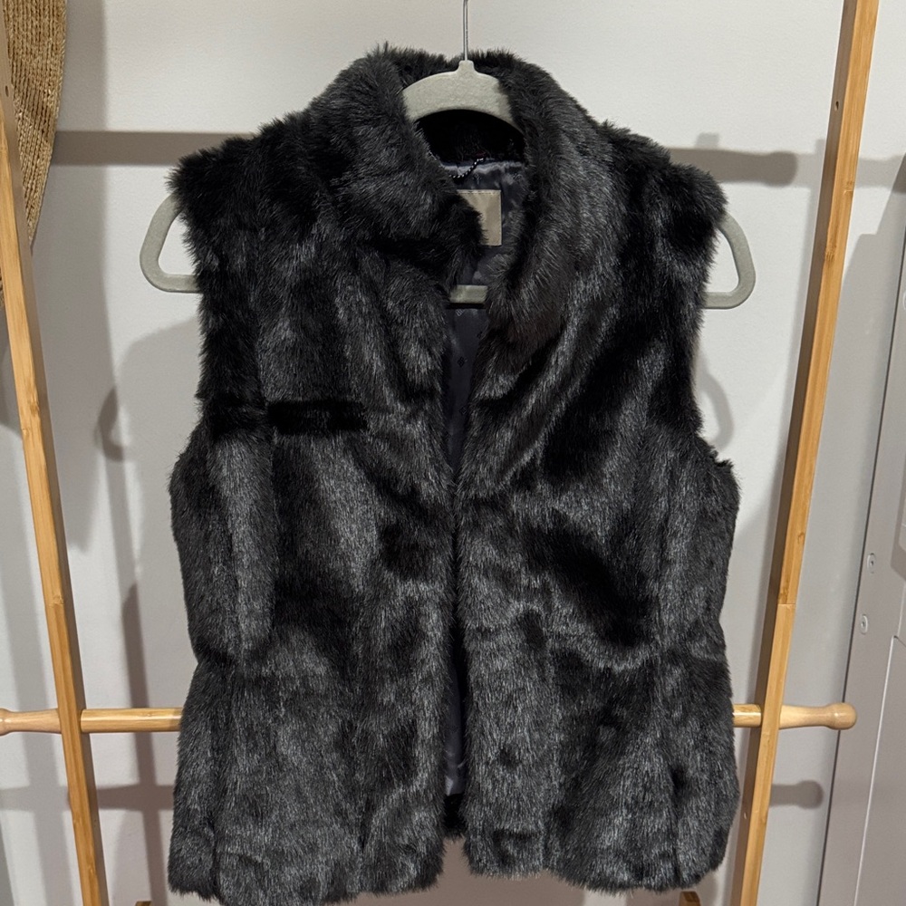 Black Faux Fur Vest